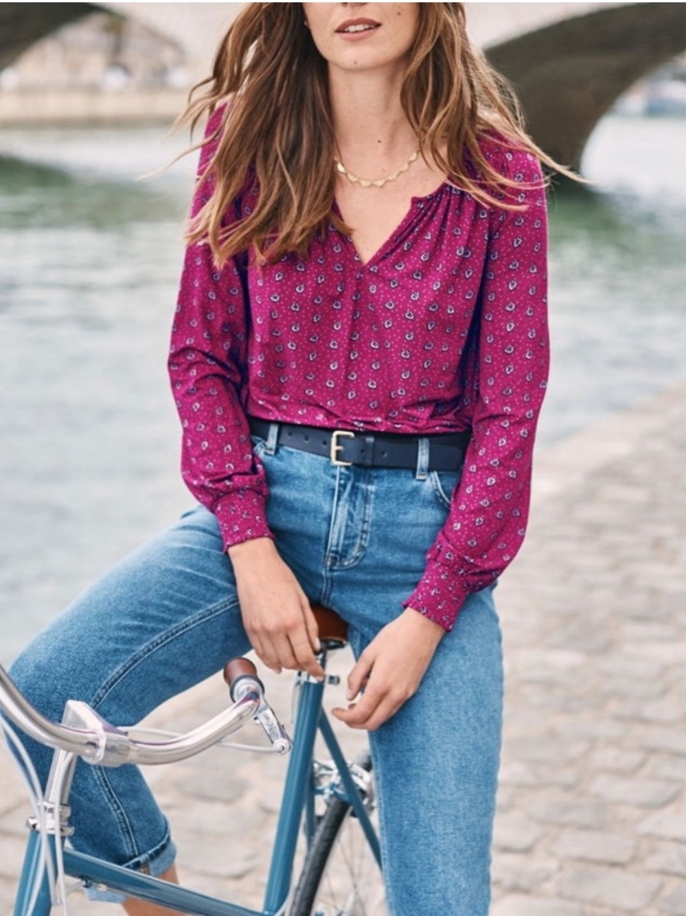 Boden Vicky Jersey Printed Blouse